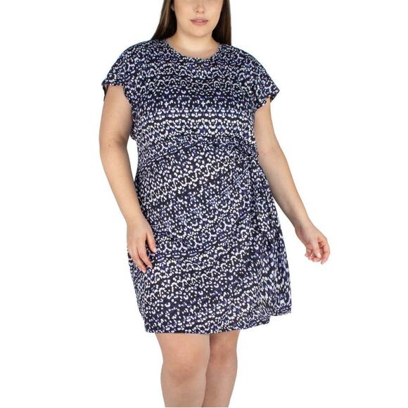 New Nicole Miller Women's Plus Twist Knot Lightweight Mini Dress - Picture 6 of 12